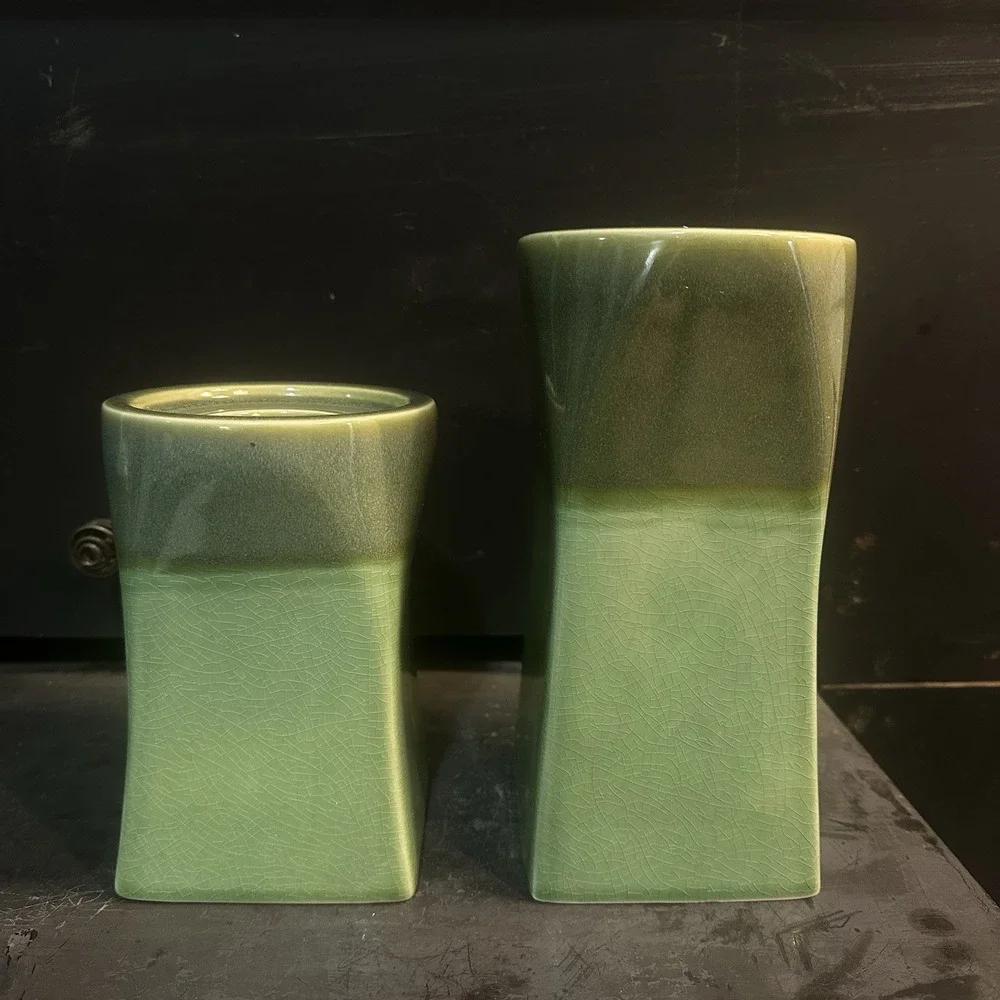 Partylite Nature's Garden Pillar Holder Pair 6" & 8"‎ EUC! - Picture 2 of 12